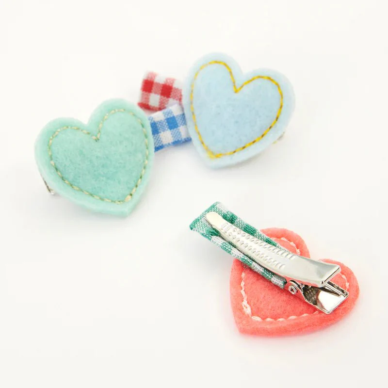 Haarspeldjes Felt Heart Hair Clips - set van 6 - Image 4