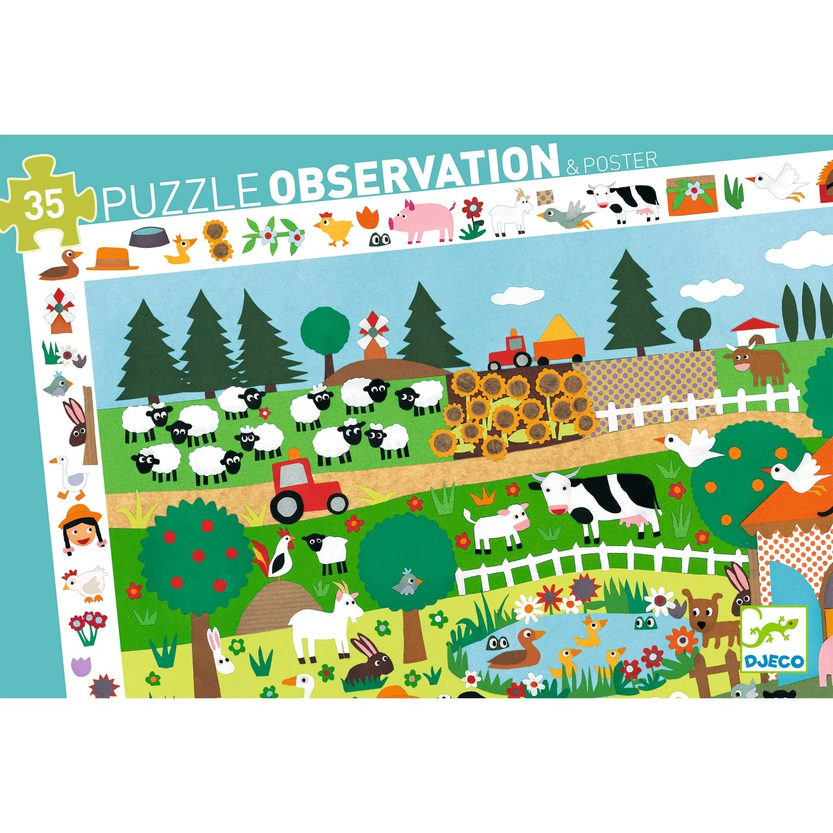 Observatiepuzzel De Boerderij - 35 stukjes + poster - Image 7