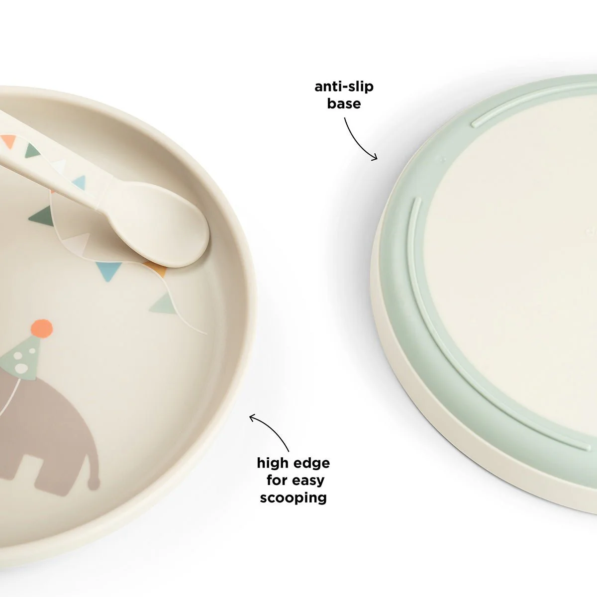 Bord met anti-slip rand - Foodie plate Celebration Sand - Image 5