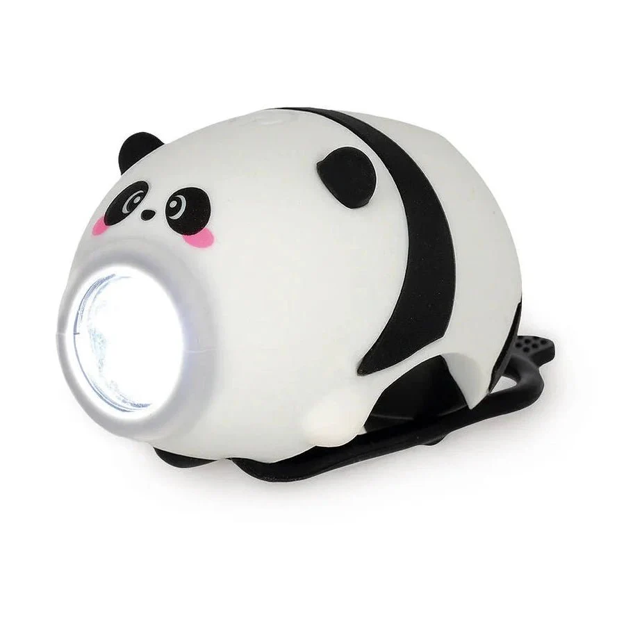 Herlaadbaar fietslampje met bel - Panda
