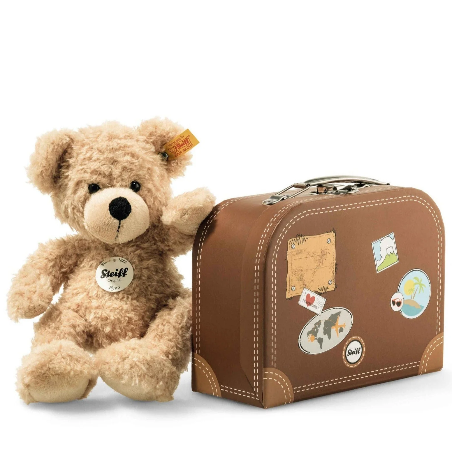 Knuffelbeer Fynn Teddy Bear in suitcase - 28 cm