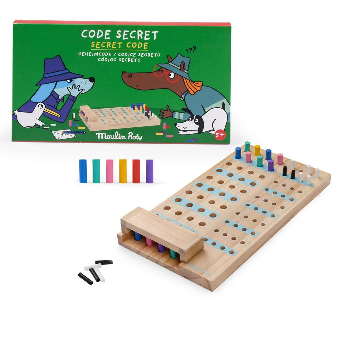 Houten gezelschapsspel Geheime code Les Loufoques