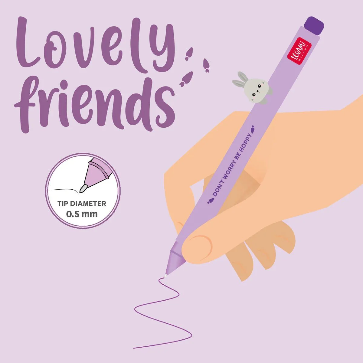 Gel Pen With Animal Decoration Lovely Friends - Bunny - Image 3