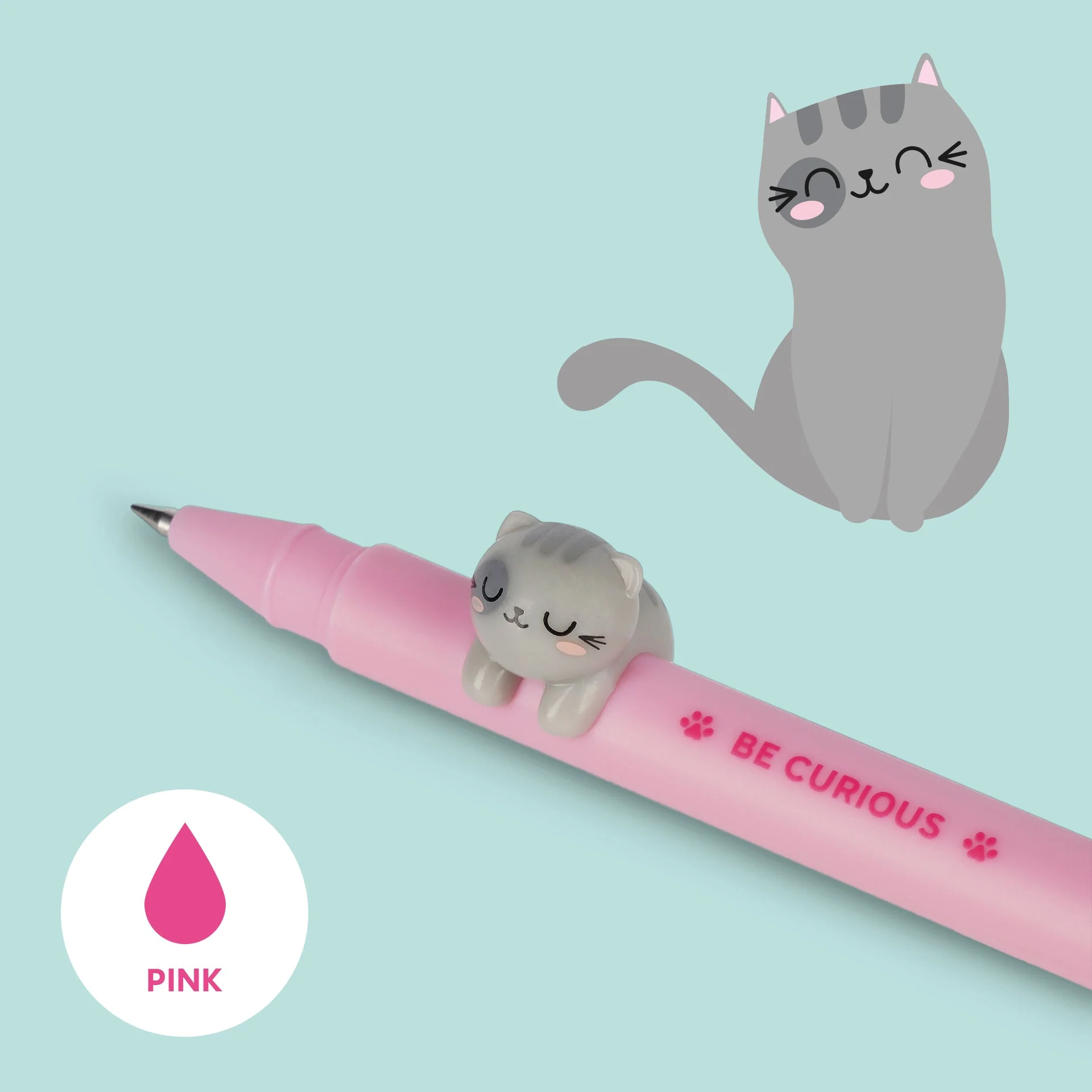 Gel Pen With Animal Decoration Lovely Friends - Kitty - Image 2