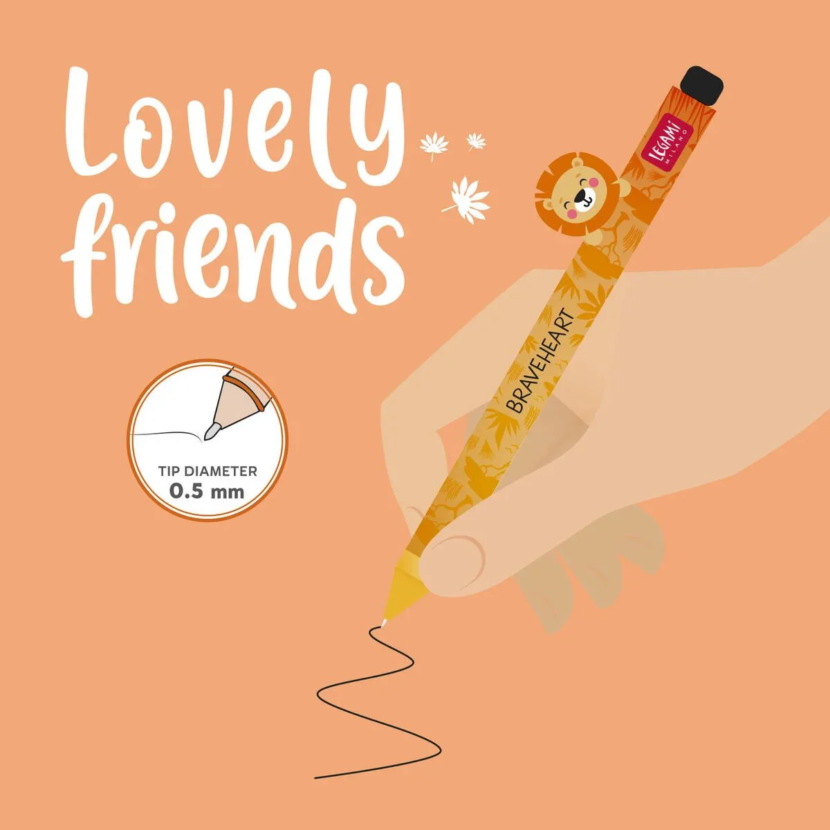 Gel Pen With Animal Decoration Lovely Friends - Lion - Image 4