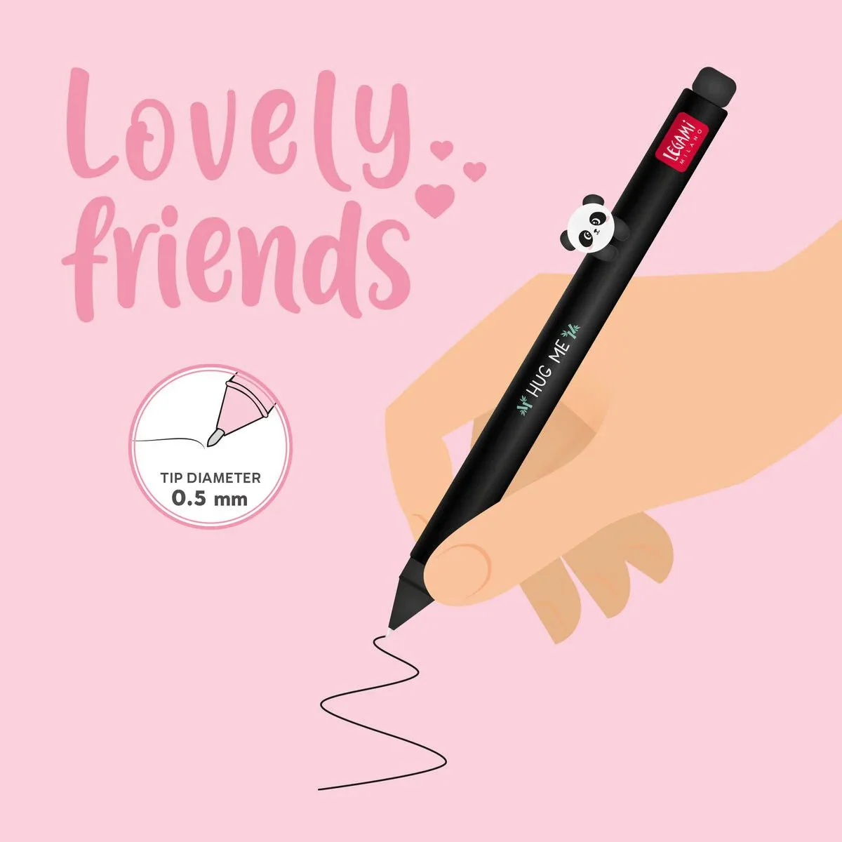 Gel Pen With Animal Decoration Lovely Friends - Panda - Image 3