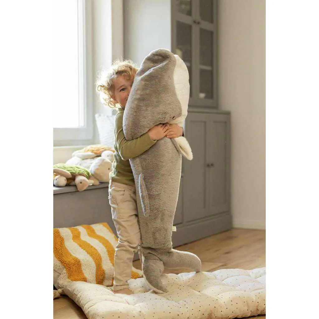 Grote Warmteknuffel Giant Whale Grey - 123 cm - Image 3