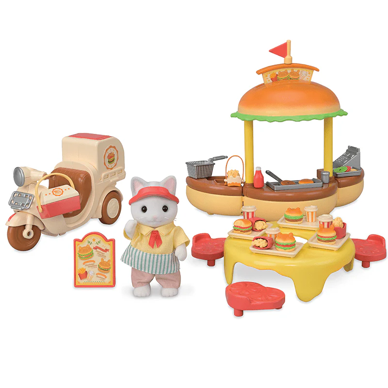 Speelset Hamburger Stand met 1 popje