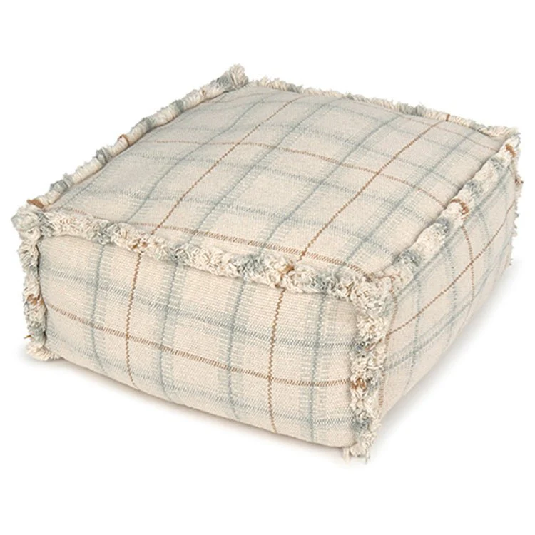 Zitzak Handloom Pouf Blue Sage - 40 x 40 x 20 cm