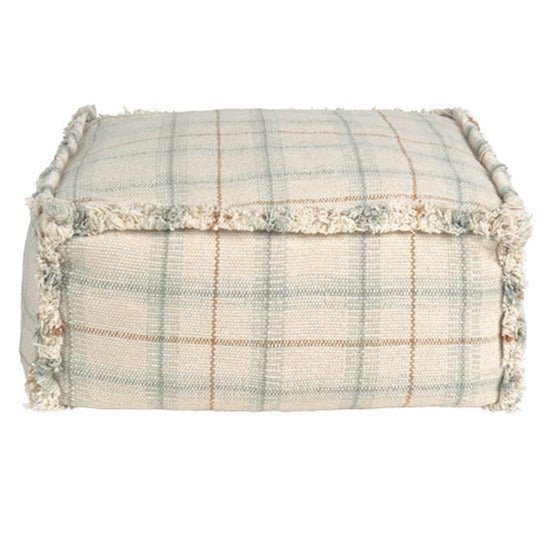 Zitzak Handloom Pouf Blue Sage - 40 x 40 x 20 cm - Image 6