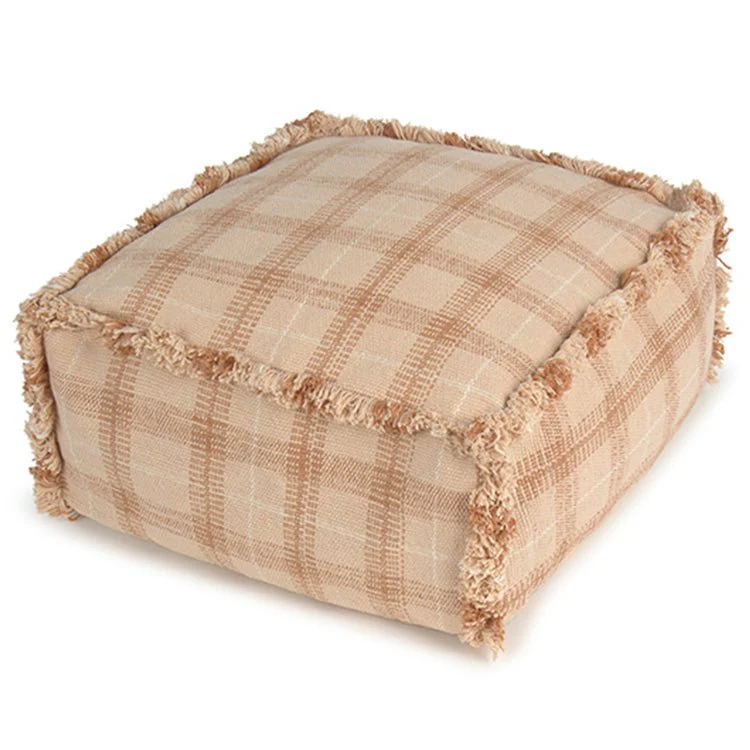 Poef Handloom Pouf Rose - 40 x 40 x 20 cm