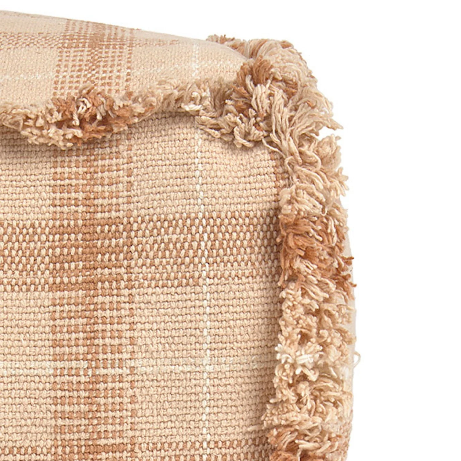 Poef Handloom Pouf Rose - 40 x 40 x 20 cm - Image 3