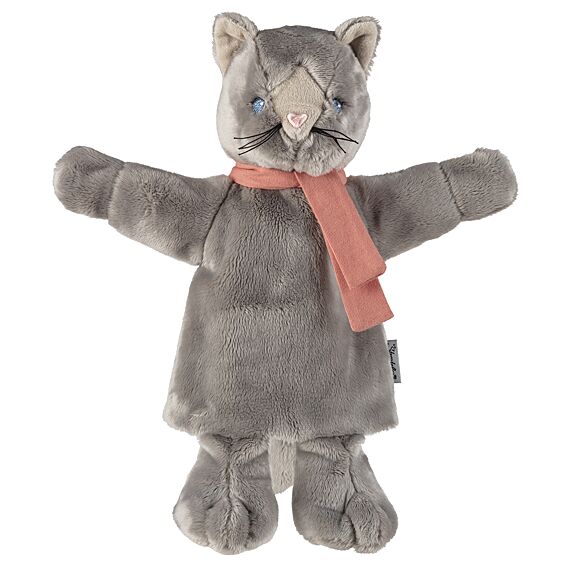 Handpop En Knuffeltje Kat - 34 cm