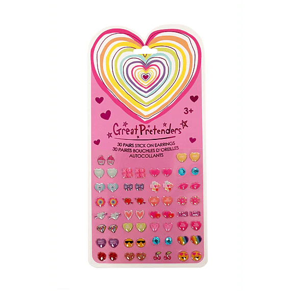 Heart Sticker Plakoorbellen - 30 Paar