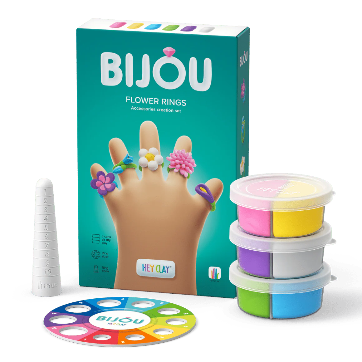 Kleiset Bijoux Rings Flower - 3 potjes