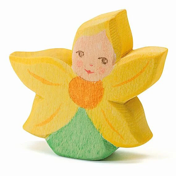Houten Figuur - Bloemenkind Zonnebloem