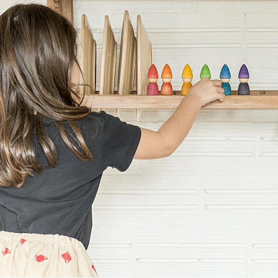 Houten Kabouters Rainbow Tomtens - Set van 6 - Image 3