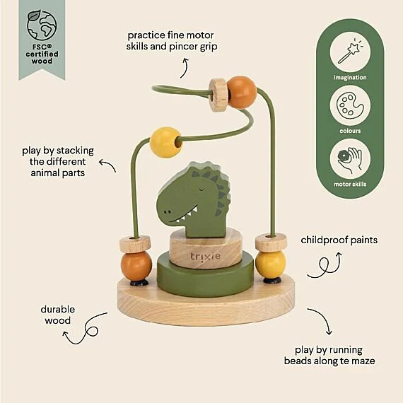 Houten Kralenframe - Mr. Dino - Image 3