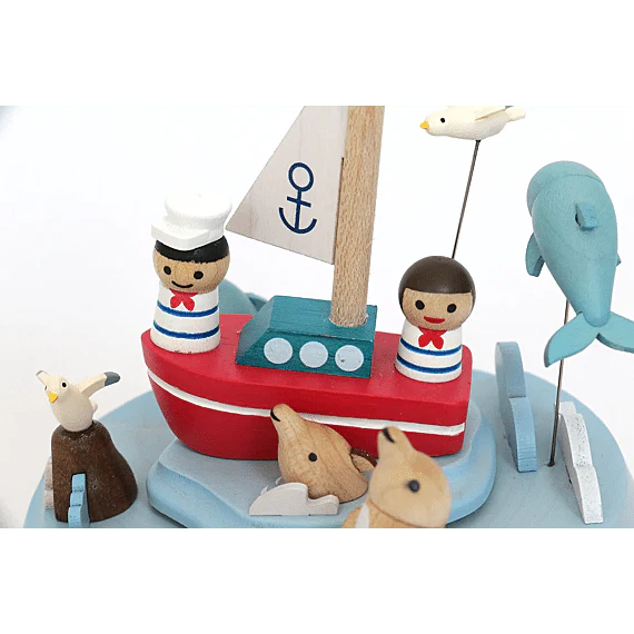 Houten Muziekdoos Sailors And Dolphins N°58 - Image 2