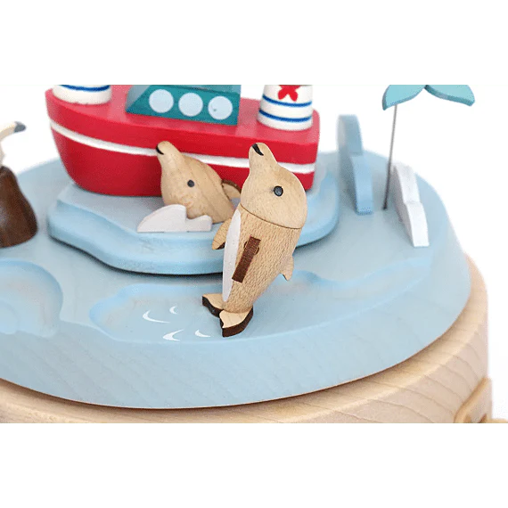 Houten Muziekdoos Sailors And Dolphins N°58 - Image 3