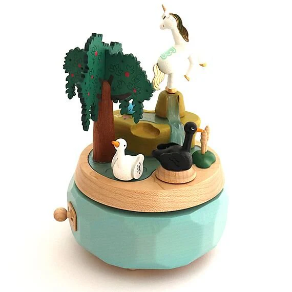 Houten Muziekdoos Unicorn With Swans N°51 - Image 8