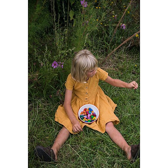 Houten Paddenstoelen Mandala Rainbow Mushrooms | 36 Stuks - Image 3