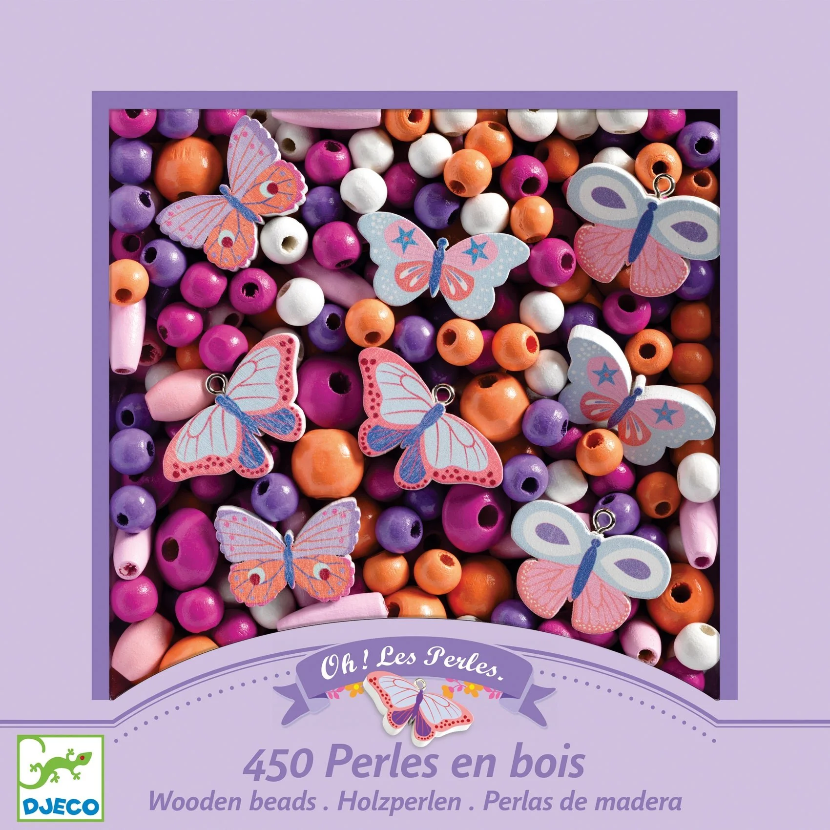 Houten parelset Vlinders - set van 450
