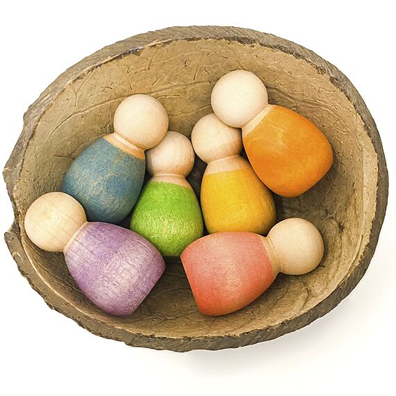 Houten Popjes Baby Nins - set van 7