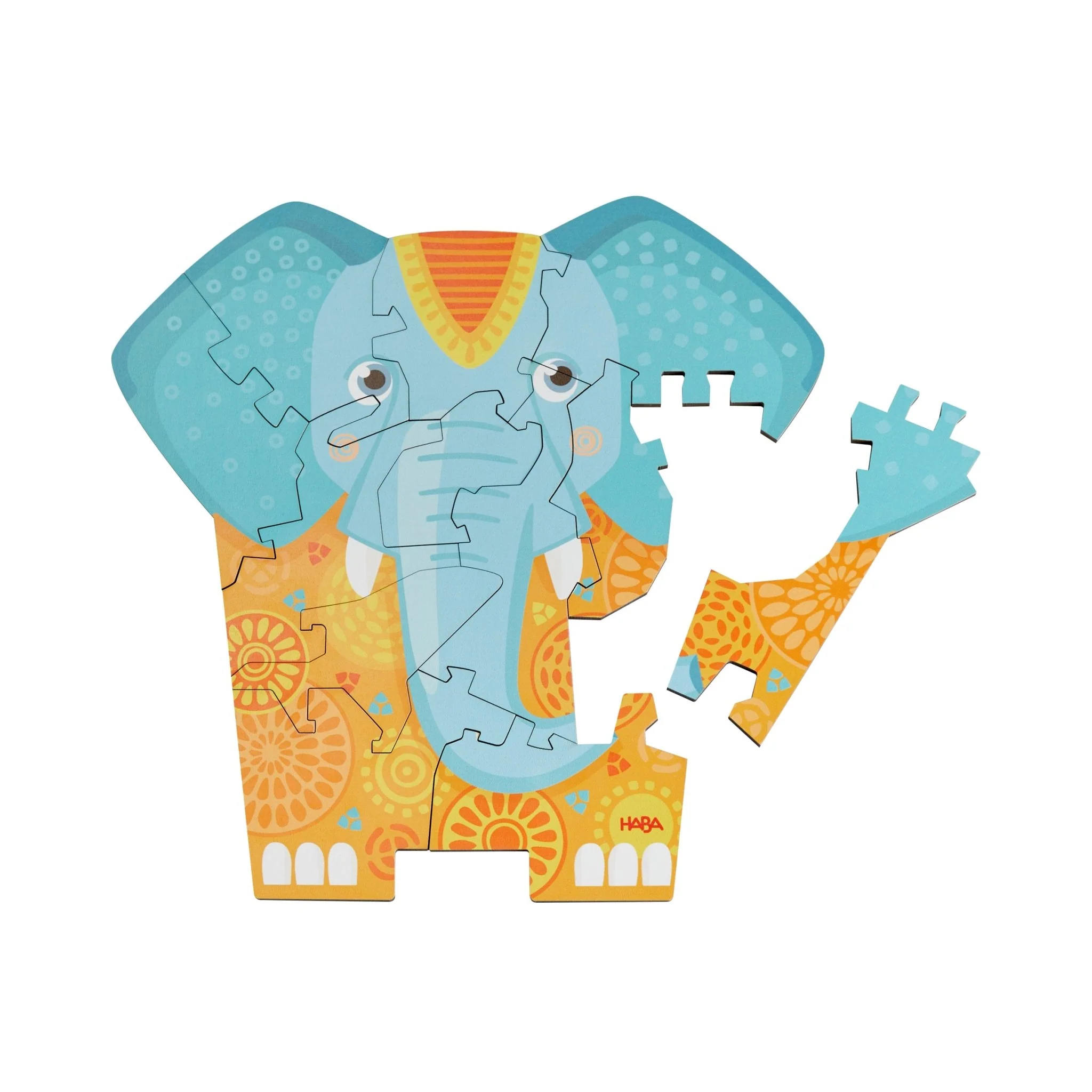 Houten Puzzel 2 In 1 Olifant - 12 stukjes - Image 3
