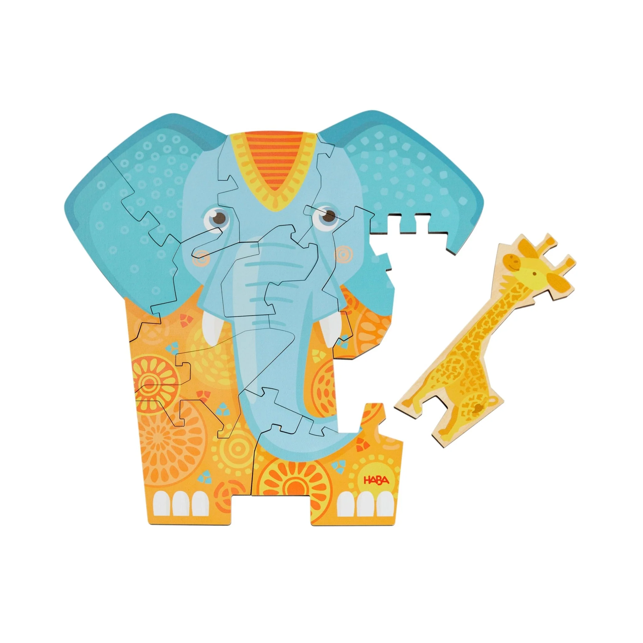 Houten Puzzel 2 In 1 Olifant - 12 stukjes - Image 4
