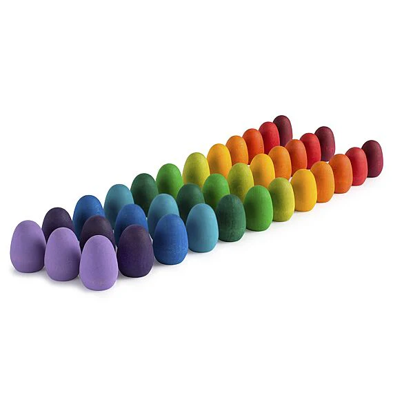 Houten Speelset Mandala Rainbow Eggs - 36 stuks