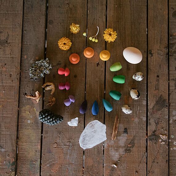 Houten Speelset Mandala Rainbow Snowflakes - 36 Stuks - Image 2