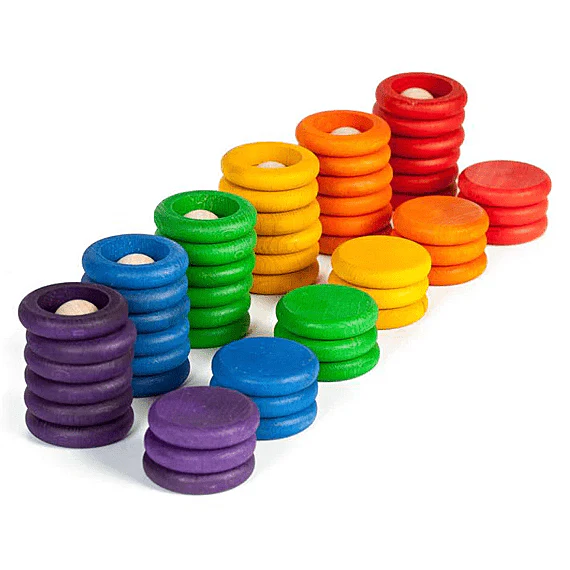 Houten Speelset Nins, Rings & Coins - set van 60 - Image 4
