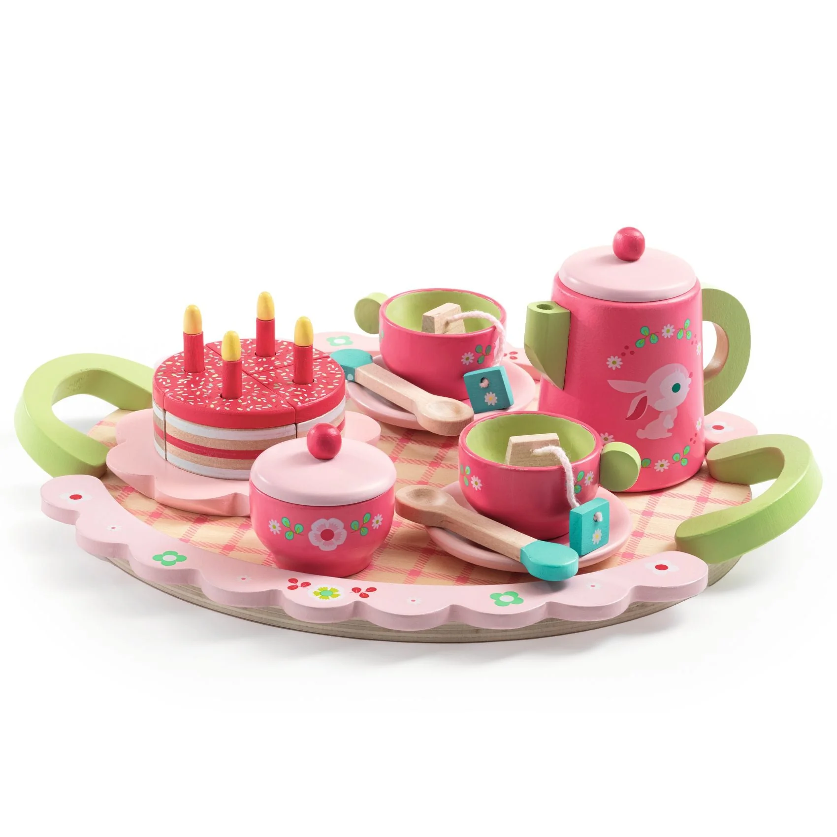 Houten Theeset Lili Rose - set van 16