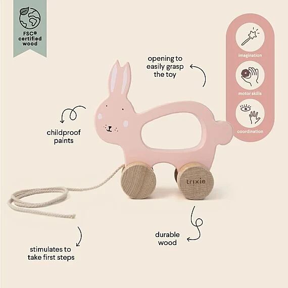 Houten Trekspeeltje - Mrs Rabbit - Image 3