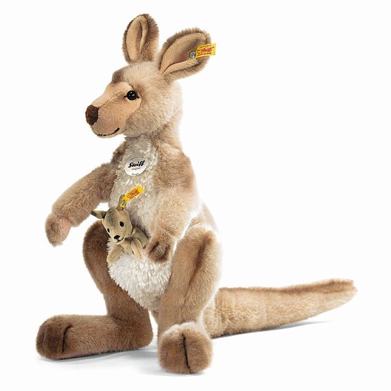Kango Kangaroo With Baby, Beige-  40 cm