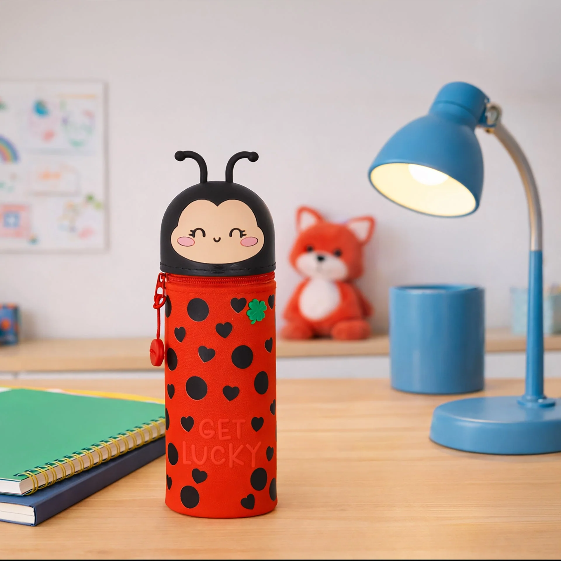 Siliconen 2-in-1 Kawaii Pennenzak - Ladybug - Image 2