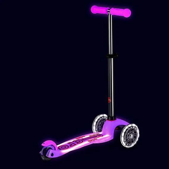 Kinderstep met 3 wielen Mini Micro scooter Deluxe Glow LED Plus Frosty Pink - 2-6 jaar - Image 6