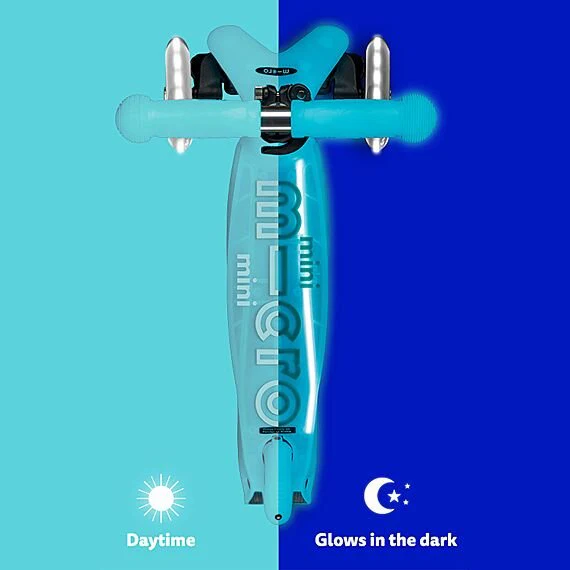 Kinderstep met 3 wielen Mini Micro scooter Deluxe Glow LED Plus Glacier Aqua - 2-6 jaar - Image 3