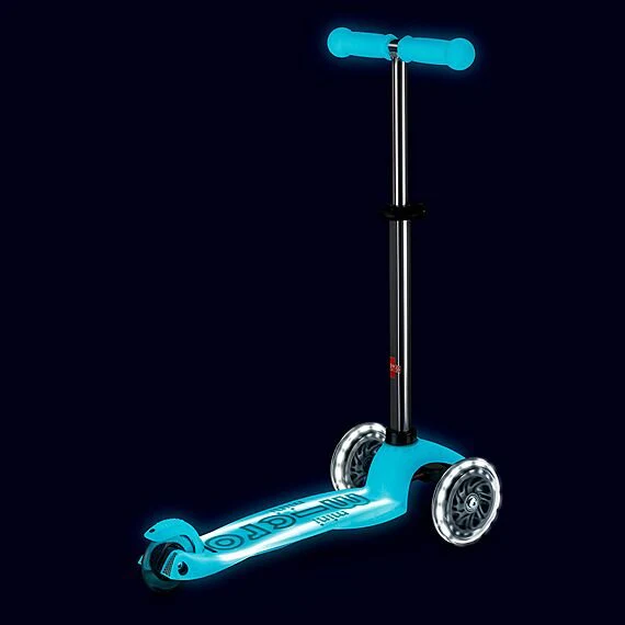 Kinderstep met 3 wielen Mini Micro scooter Deluxe Glow LED Plus Glacier Aqua - 2-6 jaar - Image 4