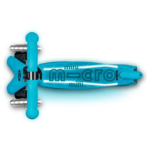 Kinderstep met 3 wielen Mini Micro scooter Deluxe Glow LED Plus Glacier Aqua - 2-6 jaar - Image 5