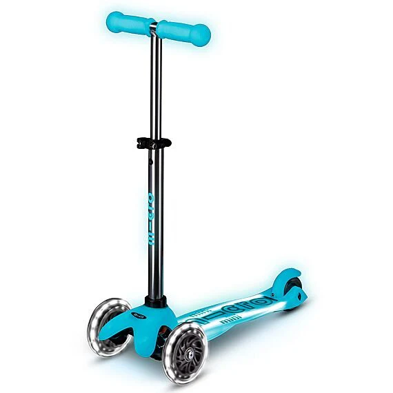 Kinderstep met 3 wielen Mini Micro scooter Deluxe Glow LED Plus Glacier Aqua - 2-6 jaar - Image 8