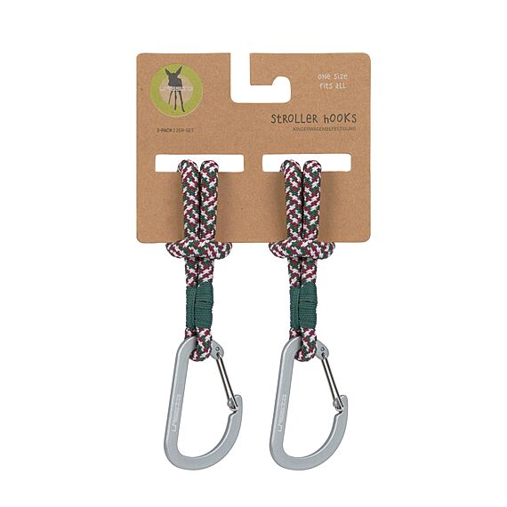 Kinderwagen Accessoire - Stroller Hooks Cord 2 Pcs, Green/Lavender/Deep Red - Image 3