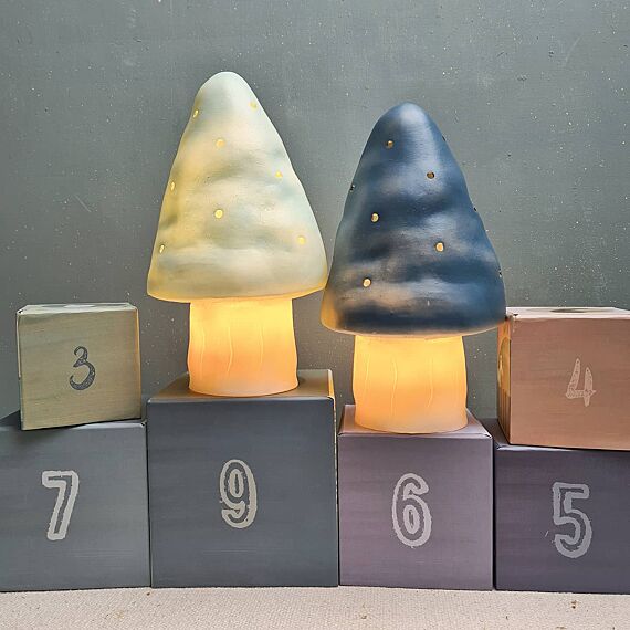 Lamp Small Mushroom Blue - 15 x 28 cm - Image 9