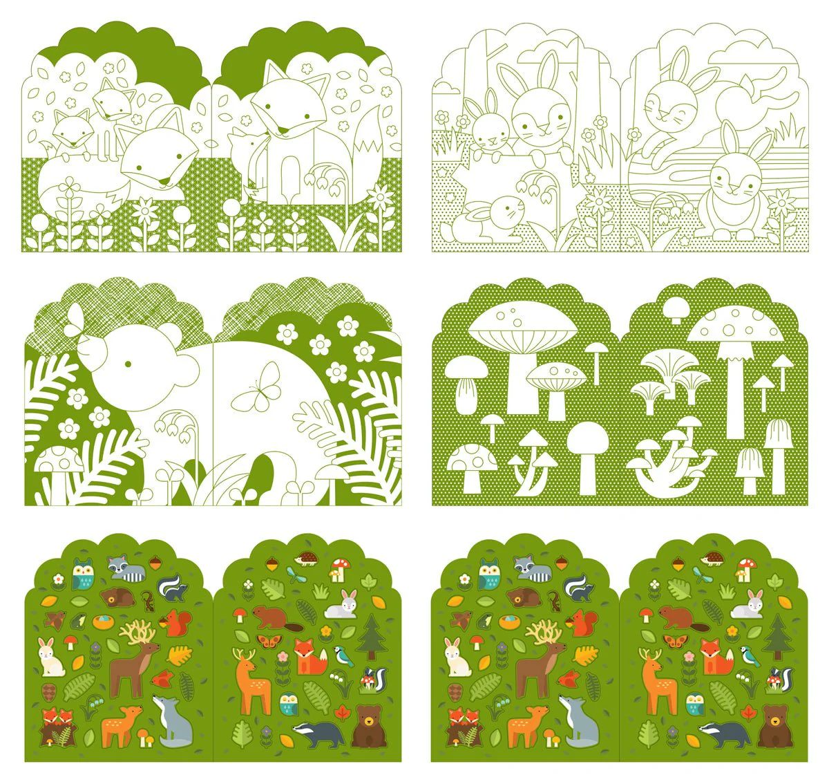 Kleurboek met stickers - Bos - Image 2