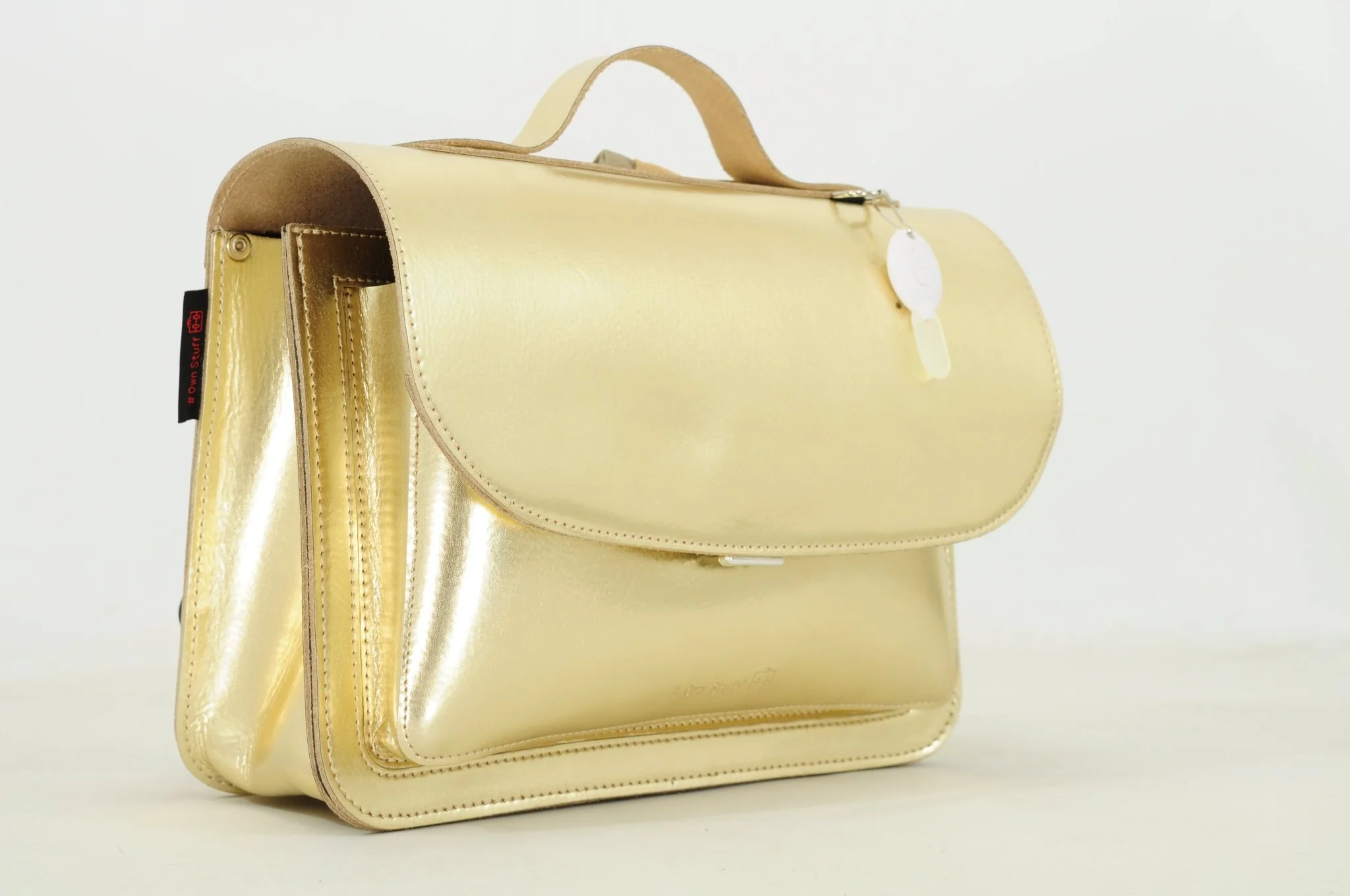 Lederen kleutertas met magneetsluiting - Gold - Image 5