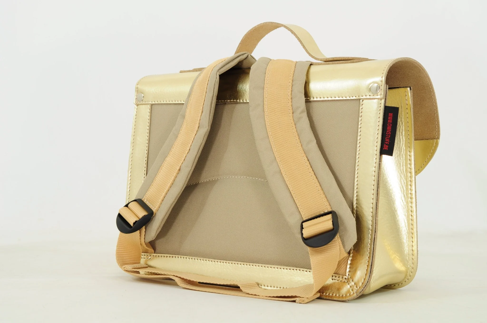 Lederen kleutertas met magneetsluiting - Gold - Image 7