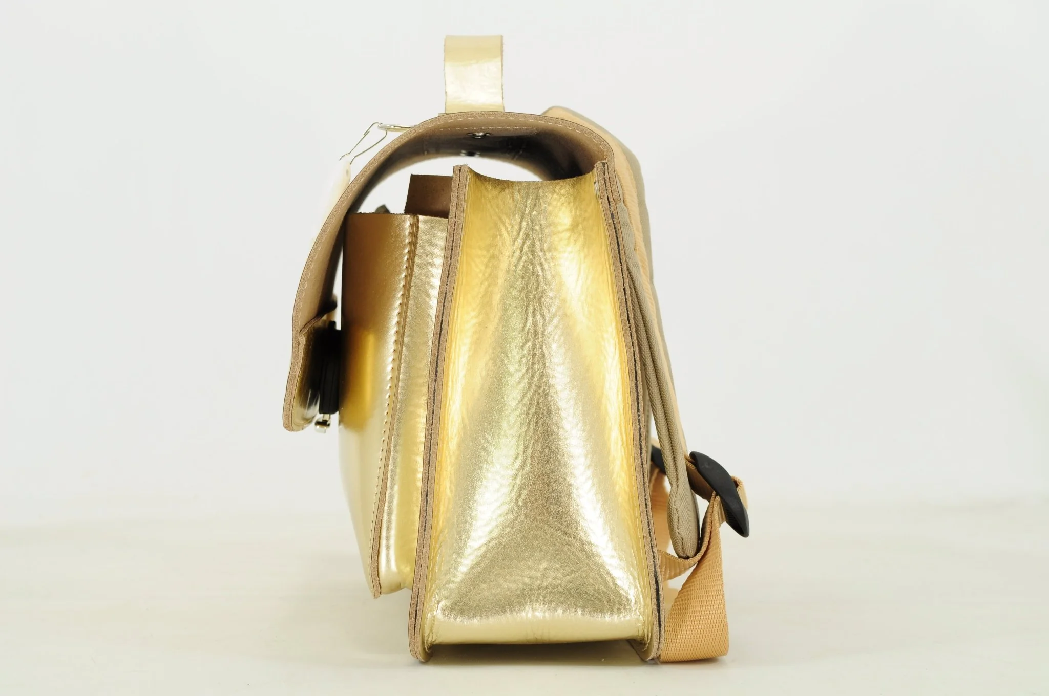 Lederen kleutertas met magneetsluiting - Gold - Image 9
