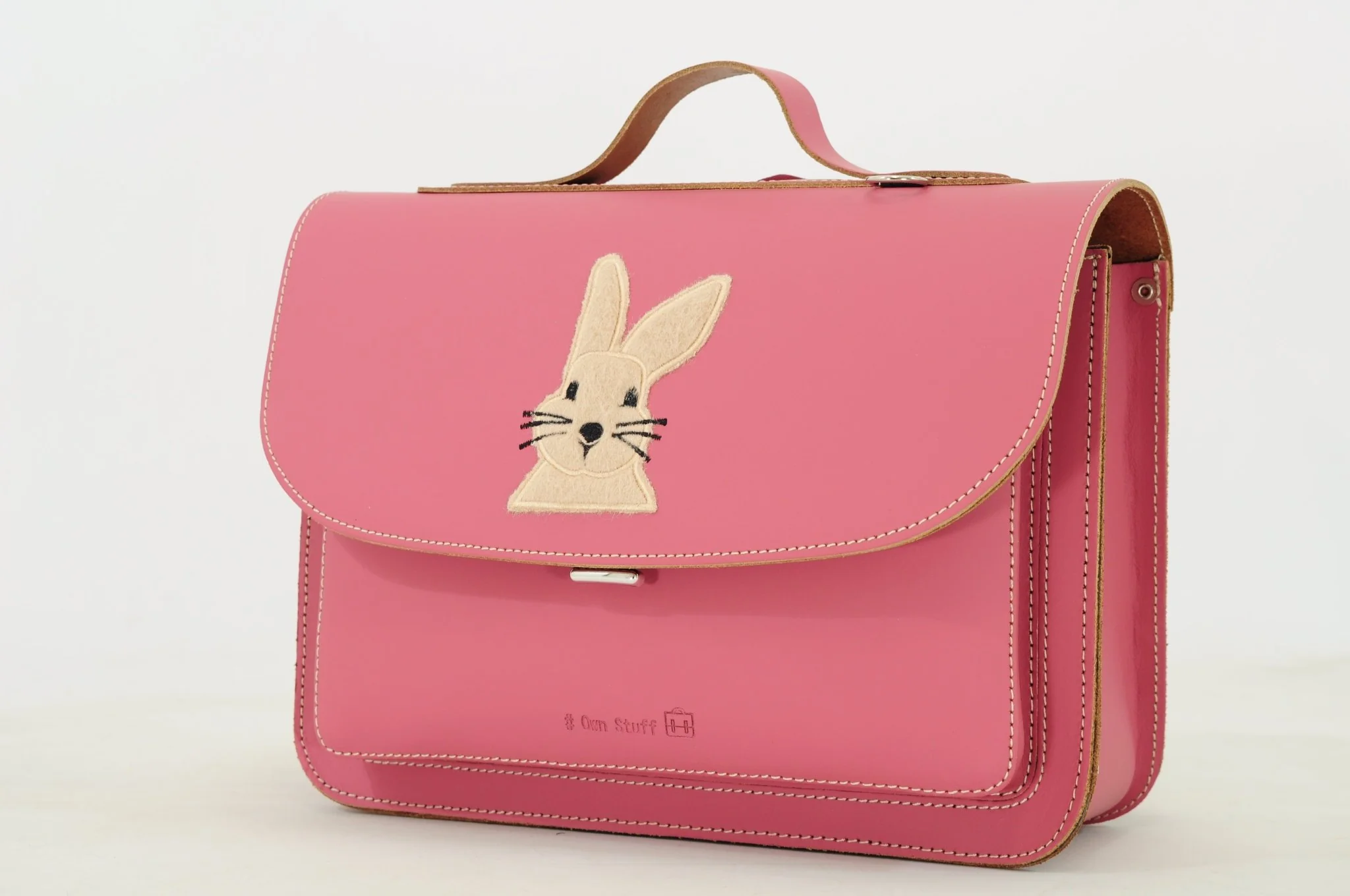 Lederen kleutertas met magneetsluiting - Rabbit Antique Pink - Image 8