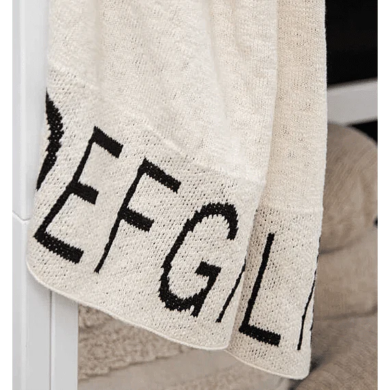 Knitted Baby Deken Abc Natural/Black - 100 x 120 cm - Image 3